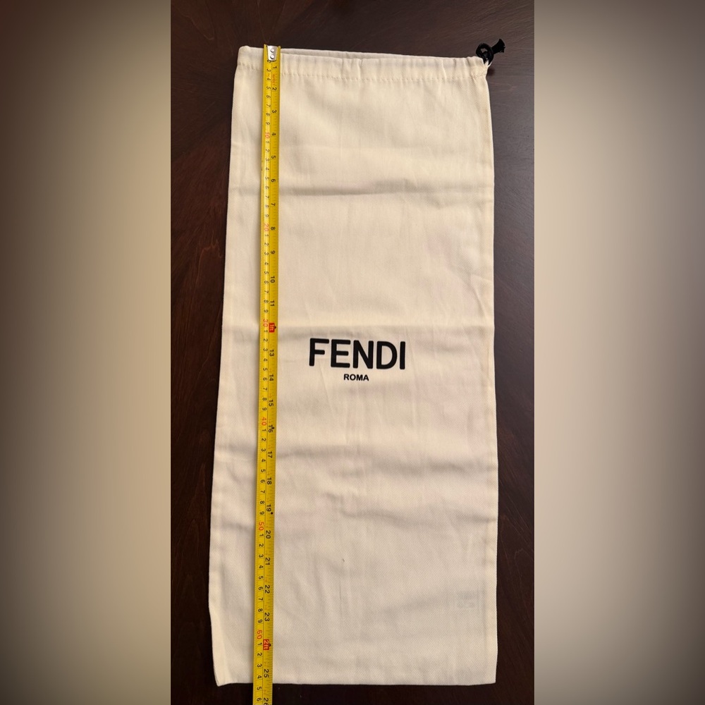 Fendi Cream Dust Bag With Black Logo 25X11